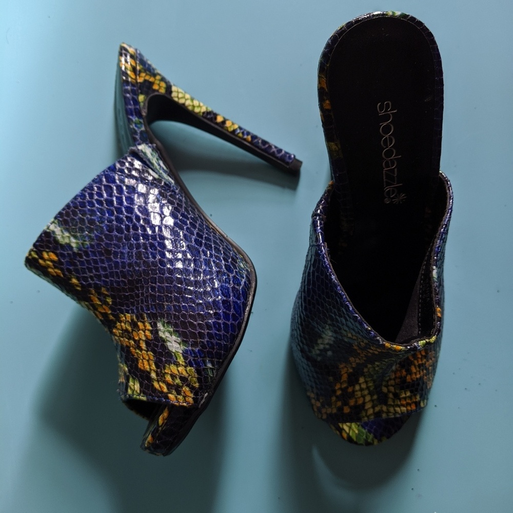 Snake print heels